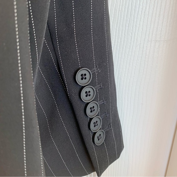 NWOT Express Black White Pinstripe Boyfriend Blazer Jacket - Picture 5 of 8